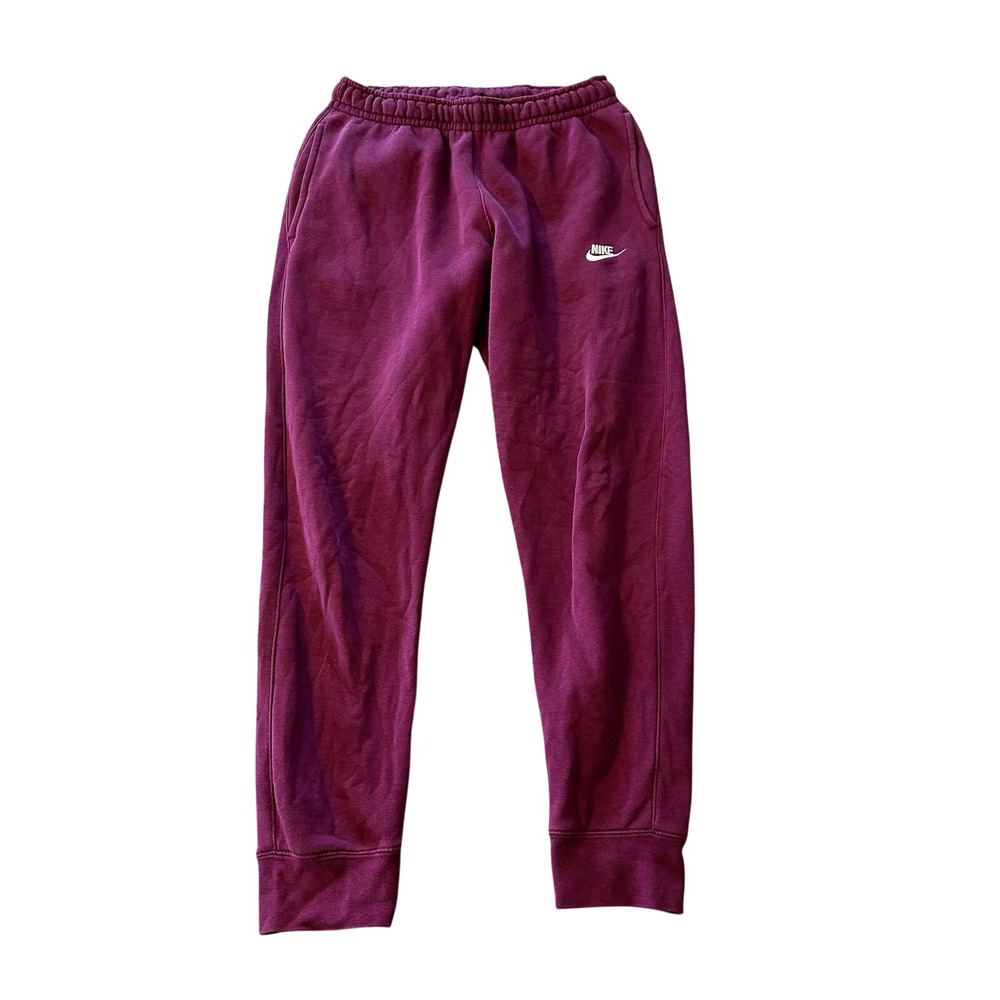 Nike Men's Small Fleece Jogger Sweatpants Purple Elastic Waist Pockets Casual